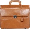 HIDEONLINE MODERN STYLED EXECUTIVE LEATHER TAN BRIEFCASE