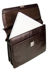 HIDEONLINE MODERN STYLED EXECUTIVE LEATHER BLACK BRIEFCASE