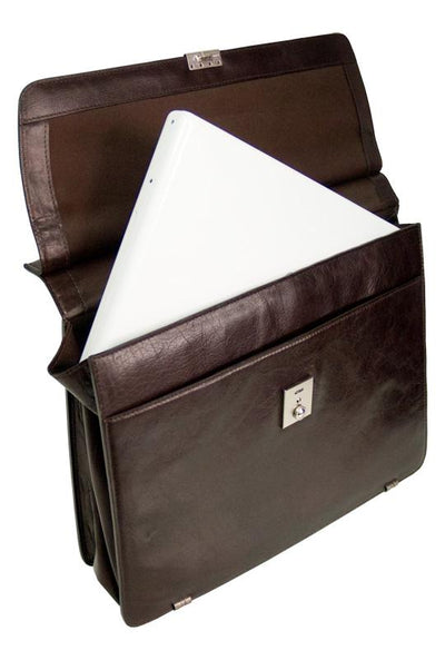 HIDEONLINE MODERN STYLED EXECUTIVE LEATHER BLACK BRIEFCASE