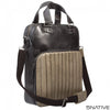 5NATIVE BLACK AND GREY LEATHER MENS LAPTOP TOTE BAG