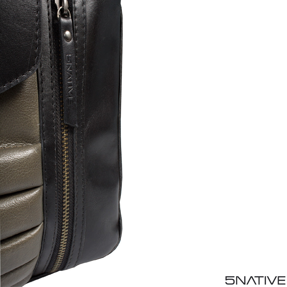 5native black grey olive real leather trendy laptop bag, portfolio bag, business bag  with unique design 9
