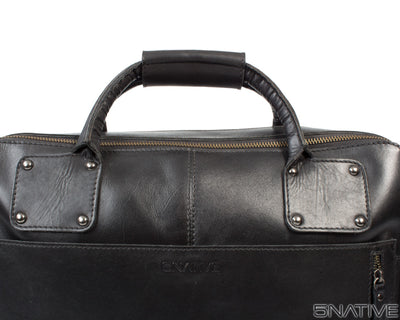 5native black grey olive real leather trendy laptop bag, portfolio bag, business bag  with unique design 9