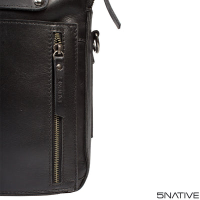 5native black grey olive real leather trendy laptop bag, portfolio bag, business bag  with unique design 2