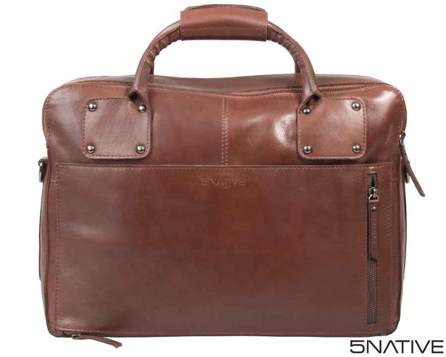 5native brown olive tan real leather trendy laptop bag, portfolio bag, business bag with unique design 1