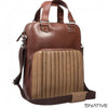 5NATIVE BROWN AND OLIVE LEATHER MENS LAPTOP TOTE BAG