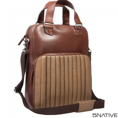 5native brown olive tan real leather trendy laptop bag, mens tote bag, business bag with unique design 1