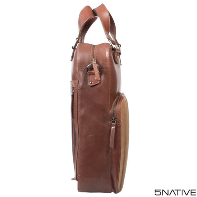 5native brown olive tan real leather trendy laptop bag, mens tote bag, business bag with unique design 2