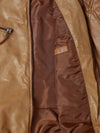 BLACK FRIDAY SALE!! TAN REAL LEATHER MENS BOMBER RACER BIKER STYLE JACKET