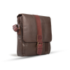 UBERBAG DARK BROWN LEATHER MILITARY SMALL N/S MESSENGER / MAN BAG