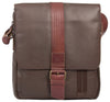 UBERBAG DARK BROWN LEATHER MILITARY SMALL N/S MESSENGER / MAN BAG