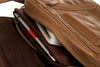 UBERBAG OLIVE BROWN /TAN LEATHER MILITARY SMALL N/S MESSENGER / MAN BAG