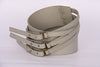 PAGANI REAL LEATHER LIGHT GREY 3 WAY STRAP HIGH WAIST BELT