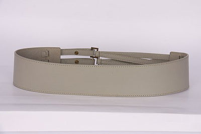 PAGANI REAL LEATHER LIGHT GREY 3 WAY STRAP HIGH WAIST BELT