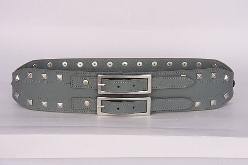 PAGANI REAL LEATHER GREY TRENDY STUDDED LADIES HIGH WAIST BELT