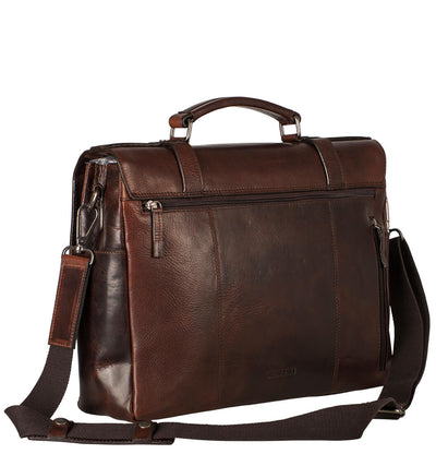 LEONHARD HEYDEN ROMA 5372 BROWN LEATHER BRIEFCASE