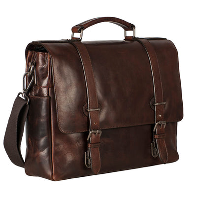 LEONHARD HEYDEN ROMA 5372 BROWN LEATHER BRIEFCASE