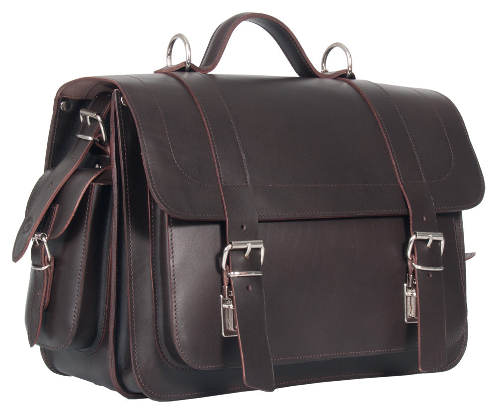 FREE MATCHING UBERBAG CLUTCH WORTH £119 WITH PIMLICO VEGETABLE TANNED BROWN LEATHER SATCHEL / BACKPACK