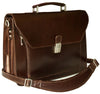 HIDEONLINE BROWN LEATHER LAPTOP BRIEFCASE