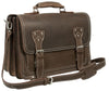 HIDEONLINE RUGGED MUD BROWN CRAZY HORSE LEATHER SATCHEL BAG / BRIEFCASE / BACKPACK