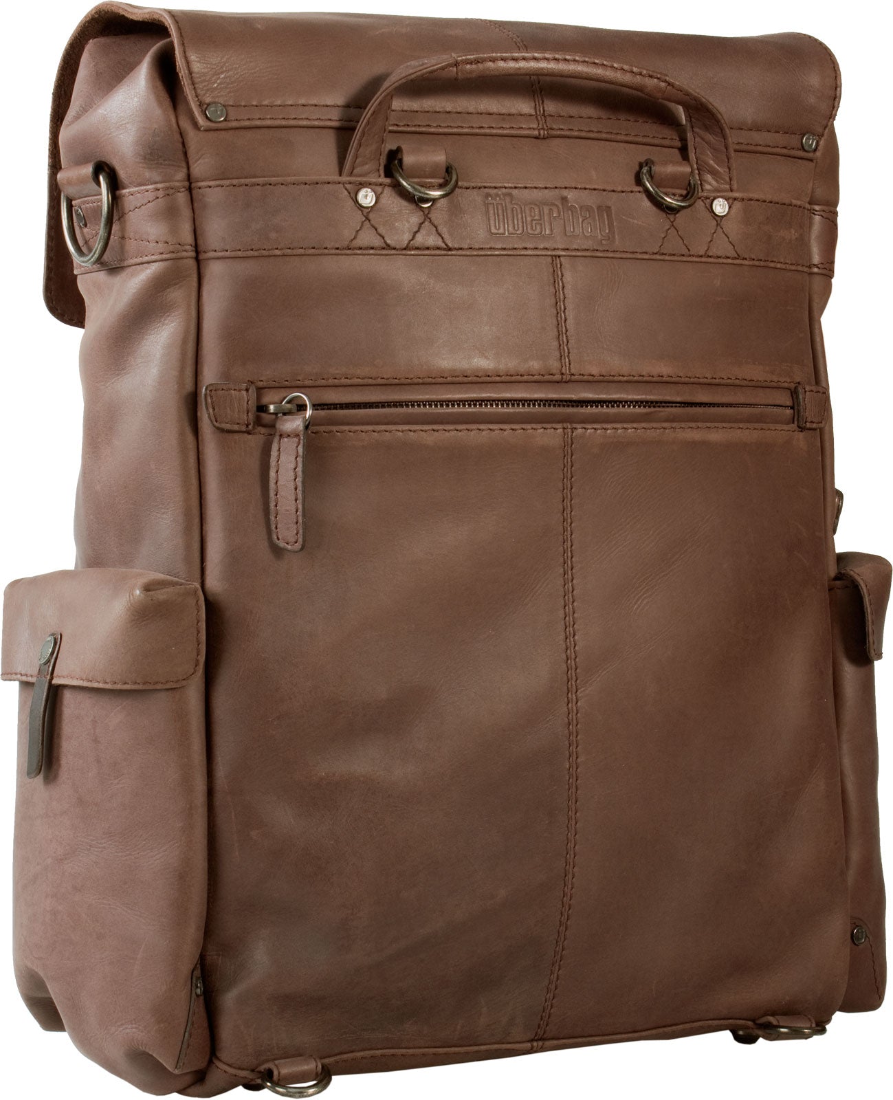FREE UBERBAG CLUTCH WORTH £119 WITH UBERBAG INSIGNIA BROWN LEATHER BACKPACK