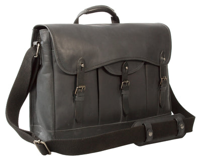 UBERBAG GOBI GRAPHITE GREY LEATHER MESSENGER BAG