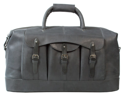 UBERBAG GOBI GRAPHITE GREY LEATHER HOLDALL BAG