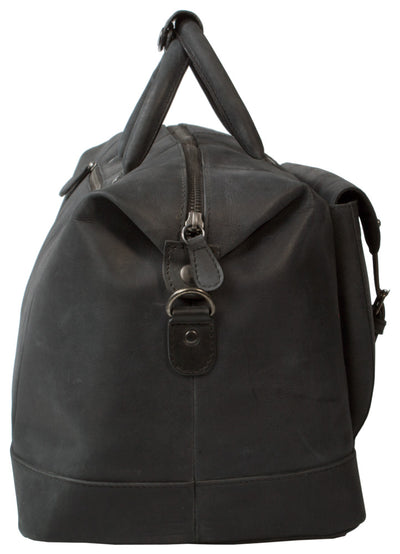 UBERBAG GOBI GRAPHITE GREY LEATHER HOLDALL BAG