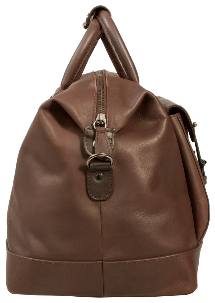 COMBO OFFER UBERBAG GOBI BROWN LEATHER HOLDALL / MESSENGER