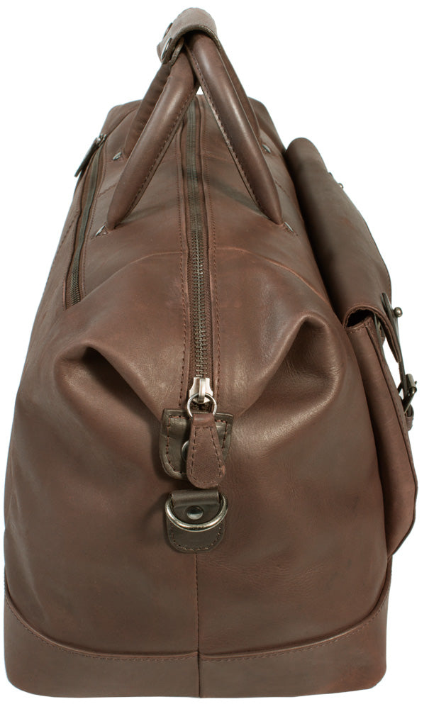 COMBO OFFER UBERBAG GOBI BROWN LEATHER HOLDALL / MESSENGER