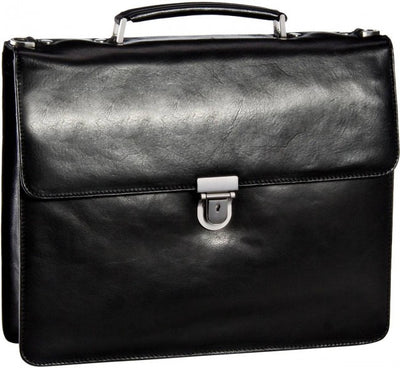 LEONHARD HEYDEN CAMBRIDGE 5250 REAL LEATHER BLACK BRIEFCASE