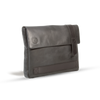 UBERBAG GREY BLACK LEATHER MILITARY MEN CLUTCH