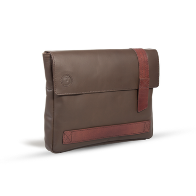 UBERBAG BROWN LEATHER MILITARY MEN CLUTCH