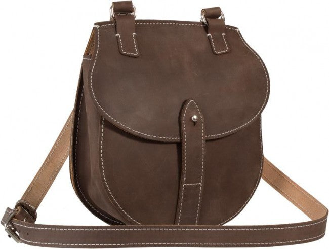 SAHARA LEATHER MUD BROWN CRAZY HORSE LADIES SMALL CROSSOVER BAG