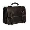 HIDEONLINE BLACK CRAZY HORSE LEATHER SATCHEL BAG / BRIEFCASE / BACKPACK