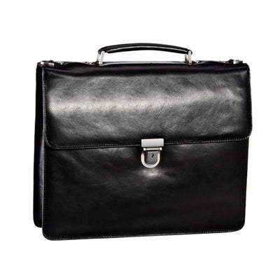 LEONHARD HEYDEN CAMBRIDGE 5250 REAL LEATHER BLACK BRIEFCASE