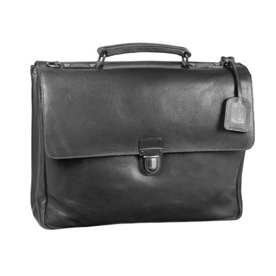 LEONHARD HEYDEN ROMA 5390 BLACK LEATHER BRIEFCASE