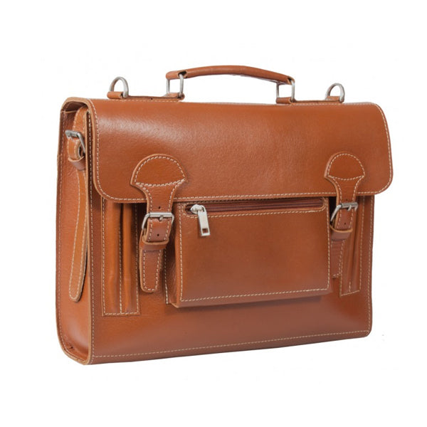 HIDEONLINE VINTAGE TAN BRIDLE LEATHER SLIMLINE SATCHEL BACKPACK