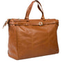 HIDEONLINE TAN/ COGNAC LEATHER TOP ROD HOLDALL / DUFFLE / CABIN BAG