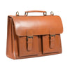 Cognac Tan Real leather large Satchel in Vegetable tanned leather 9
