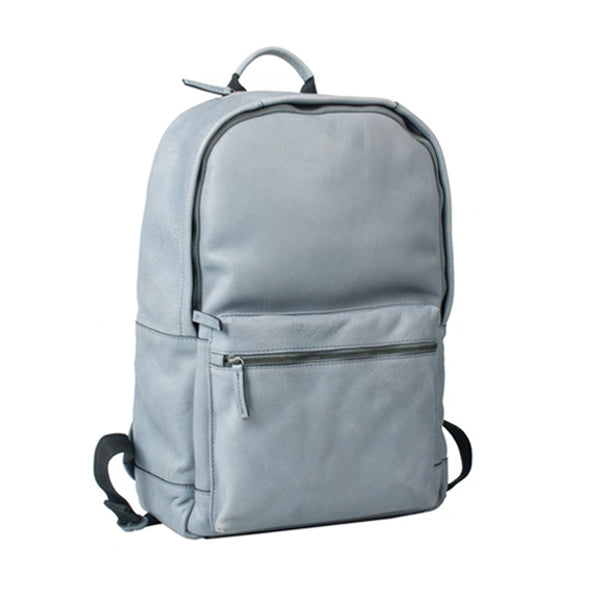 COMBO OFFER HIDEONLINE DUSTY BLUE REAL LEATHER LAPTOP BACKPACK / SLINGBACK