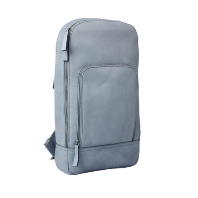 HIDEONLINE DUSTY BLUE REAL LEATHER BACKPACK / SLING BAG