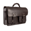 HIDEONLINE RUGGED THICK BROWN LEATHER SATCHEL BAG / TRENDY BRIEFCASE