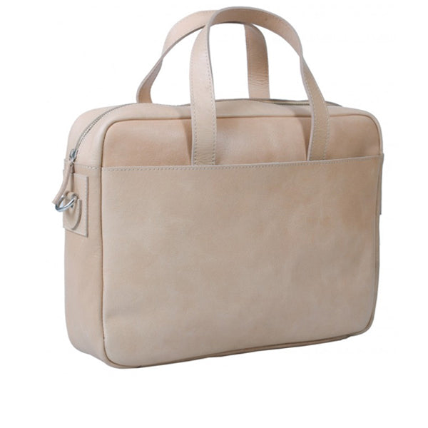 HIDEONLINE LEATHER LAPTOP MESSENGER / SHOULDER BAG IN A NATURAL COLOUR