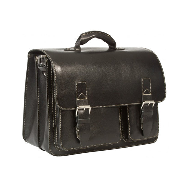 black real leather large satchel bag veg tan leather 5