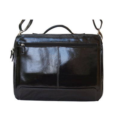 HIDEONLINE PATENT REAL LEATHER BLACK 17" LAPTOP CASE