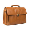 HIDEONLINE ELEGANT & LUXURIOUS ITALIAN TAN REAL LEATHER 17" BRIEFCASE