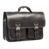 HIDEONLINE RUGGED THICK BLACK LEATHER SATCHEL BAG / TRENDY BRIEFCASE