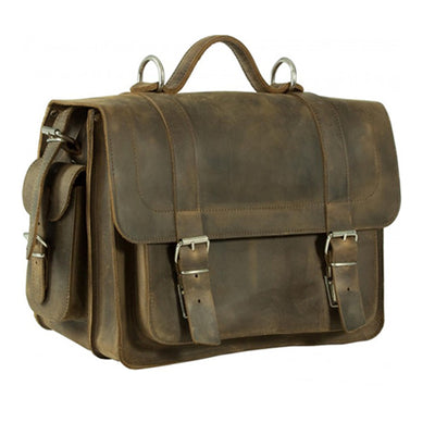 PIMLICO CRAZY HORSE STONE BROWN LEATHER SATCHEL / BACKPACK