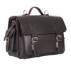 PIMLICO NATURAL VEGETABLE TANNED DARK BROWN LEATHER SATCHEL / BACKPACK