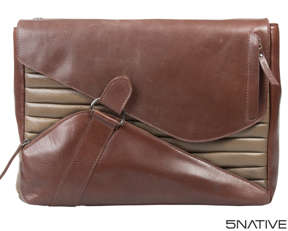 5native brown olive tan real leather trendy messenger bag laptop compatible with unique design 7